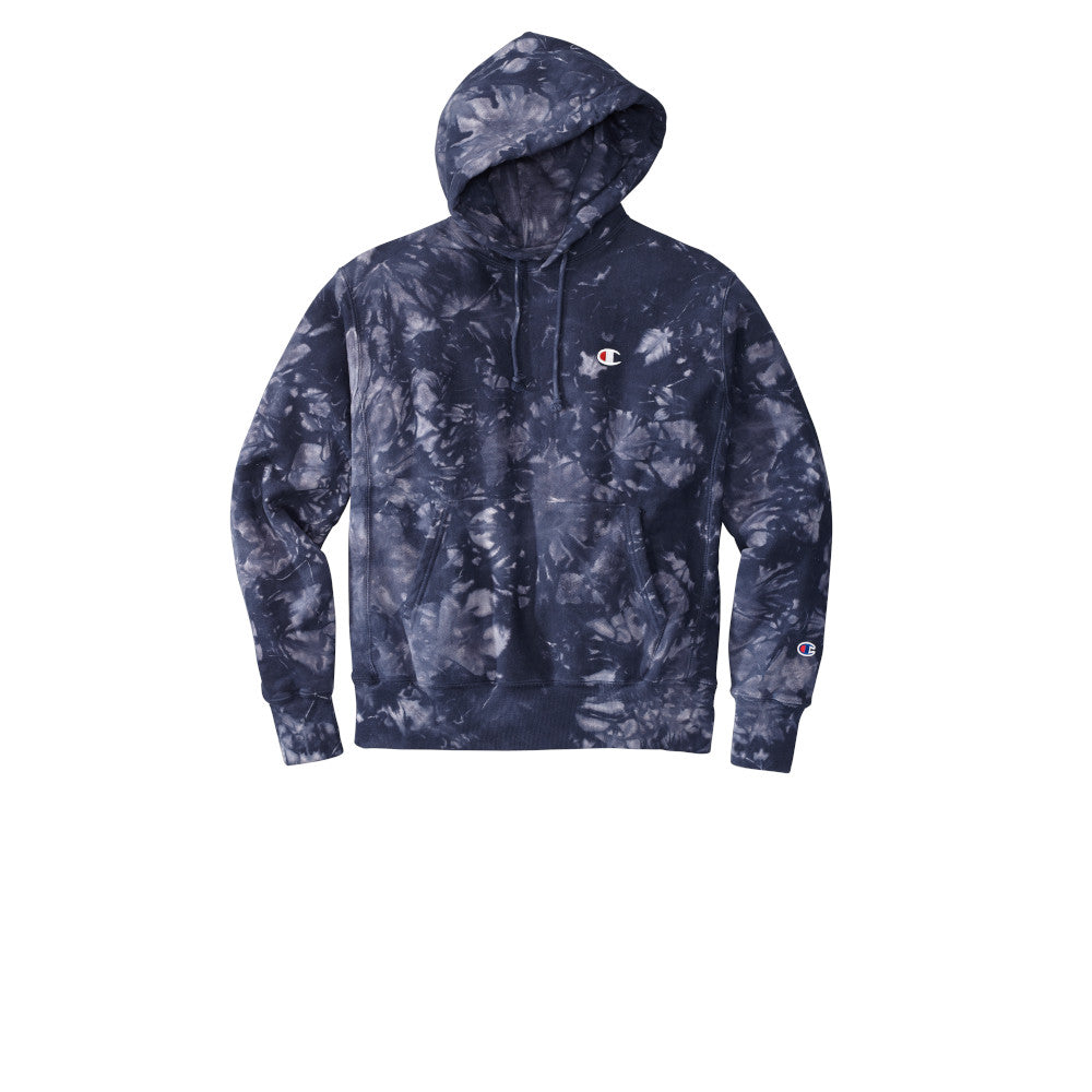 Champion Men's Reverse Weave Scrunch-Dye Tie-Dye Hooded Classic Look Sweatshirt