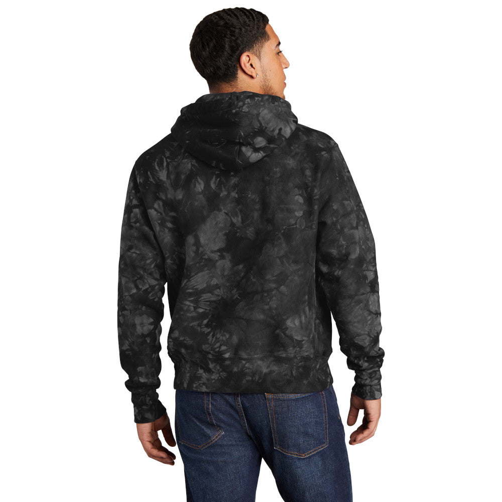 Champion Men's Reverse Weave Scrunch-Dye Tie-Dye Hooded Classic Look Sweatshirt