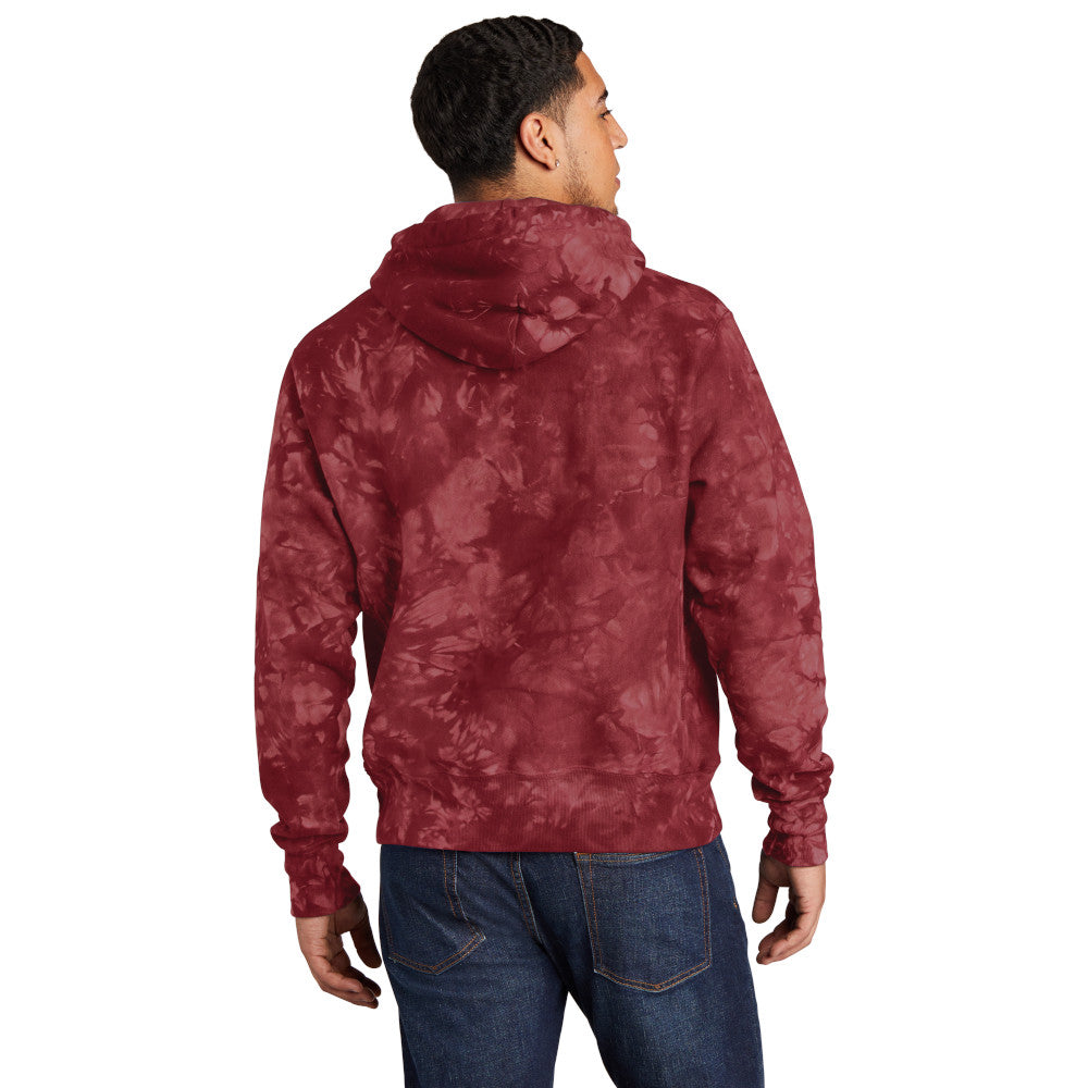 Champion Men's Reverse Weave Scrunch-Dye Tie-Dye Hooded Classic Look Sweatshirt