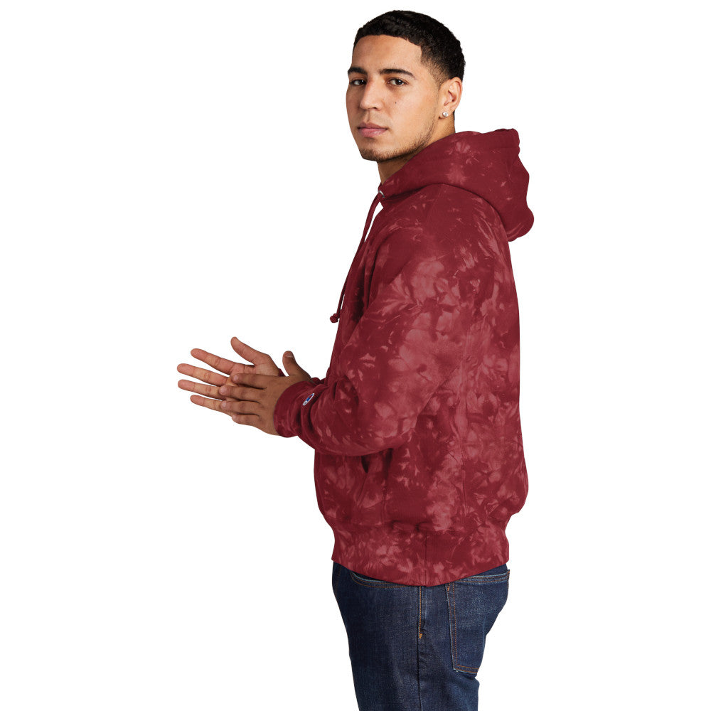 Champion Men's Reverse Weave Scrunch-Dye Tie-Dye Hooded Classic Look Sweatshirt