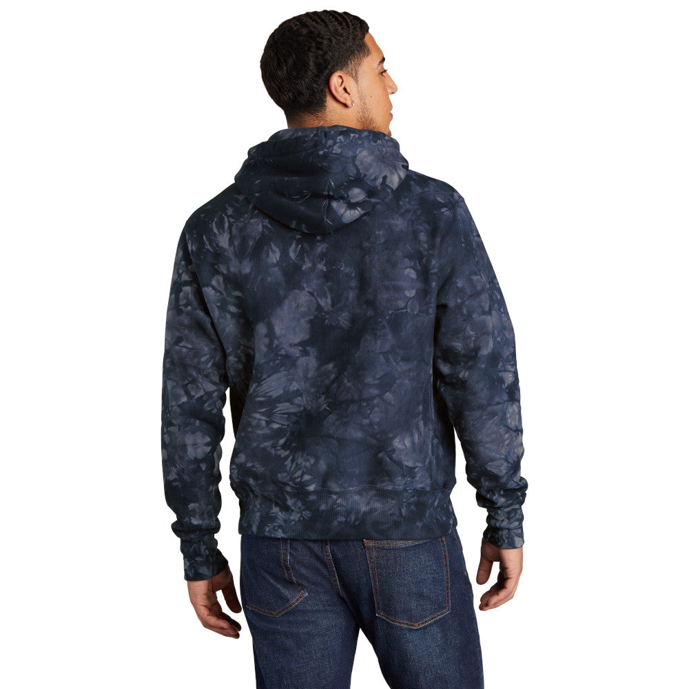 Champion Men's Reverse Weave Scrunch-Dye Tie-Dye Hooded Classic Look Sweatshirt