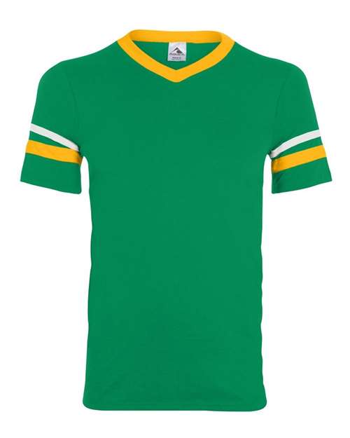 Youth V-Neck Jersey with Striped Sleeves