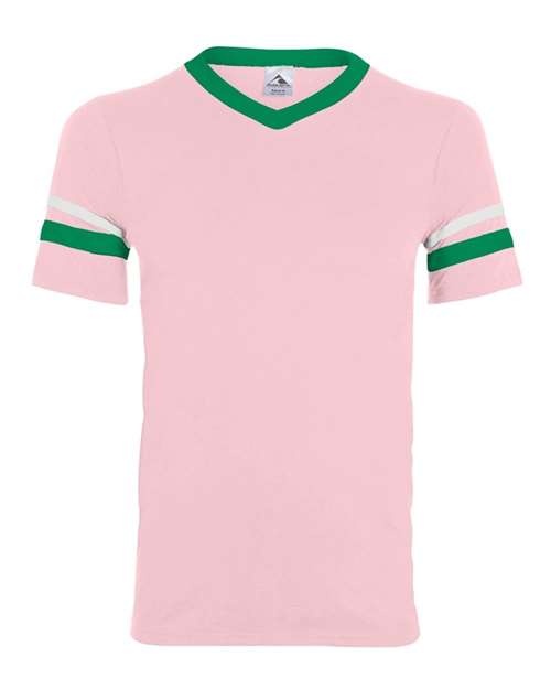 Youth V-Neck Jersey with Striped Sleeves