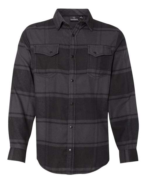 Snap Front Long Sleeve Plaid Flannel Shirt