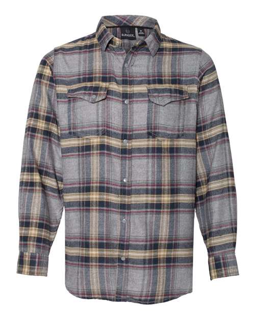 Snap Front Long Sleeve Plaid Flannel Shirt