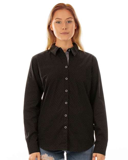 Women's Peached Poplin Long Sleeve Shirt