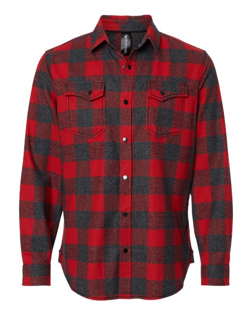Snap Front Long Sleeve Plaid Flannel Shirt