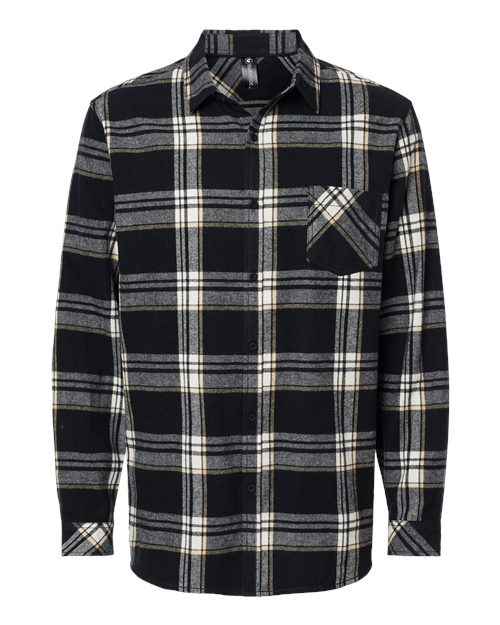 Open Pocket Long Sleeve Flannel Shirt