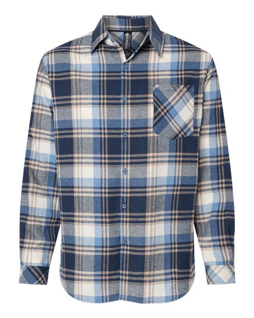 Open Pocket Long Sleeve Flannel Shirt
