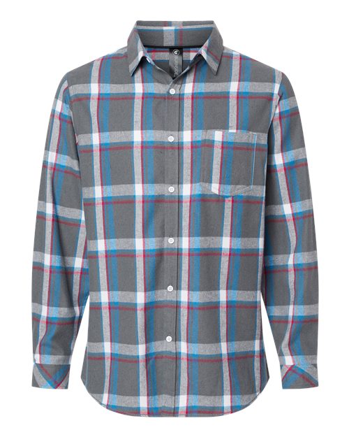 Open Pocket Long Sleeve Flannel Shirt