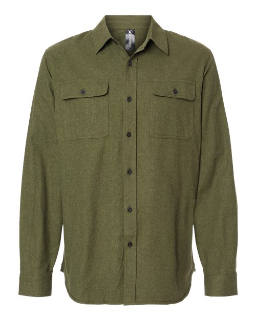 Solid Long Sleeve Flannel Shirt