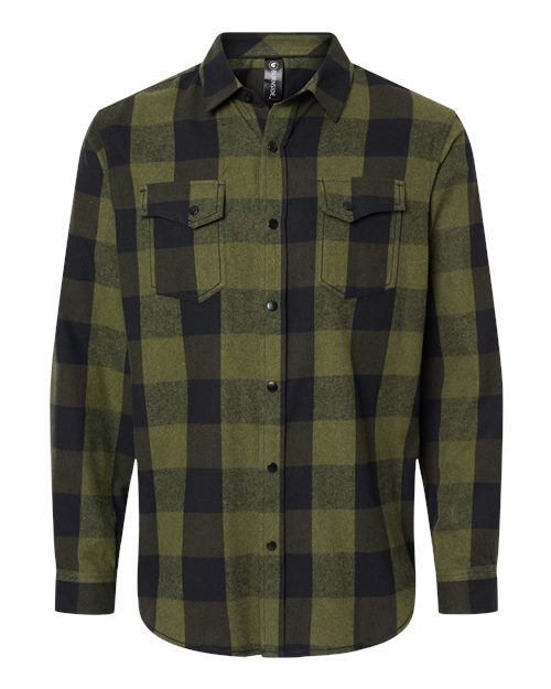 Snap Front Long Sleeve Plaid Flannel Shirt